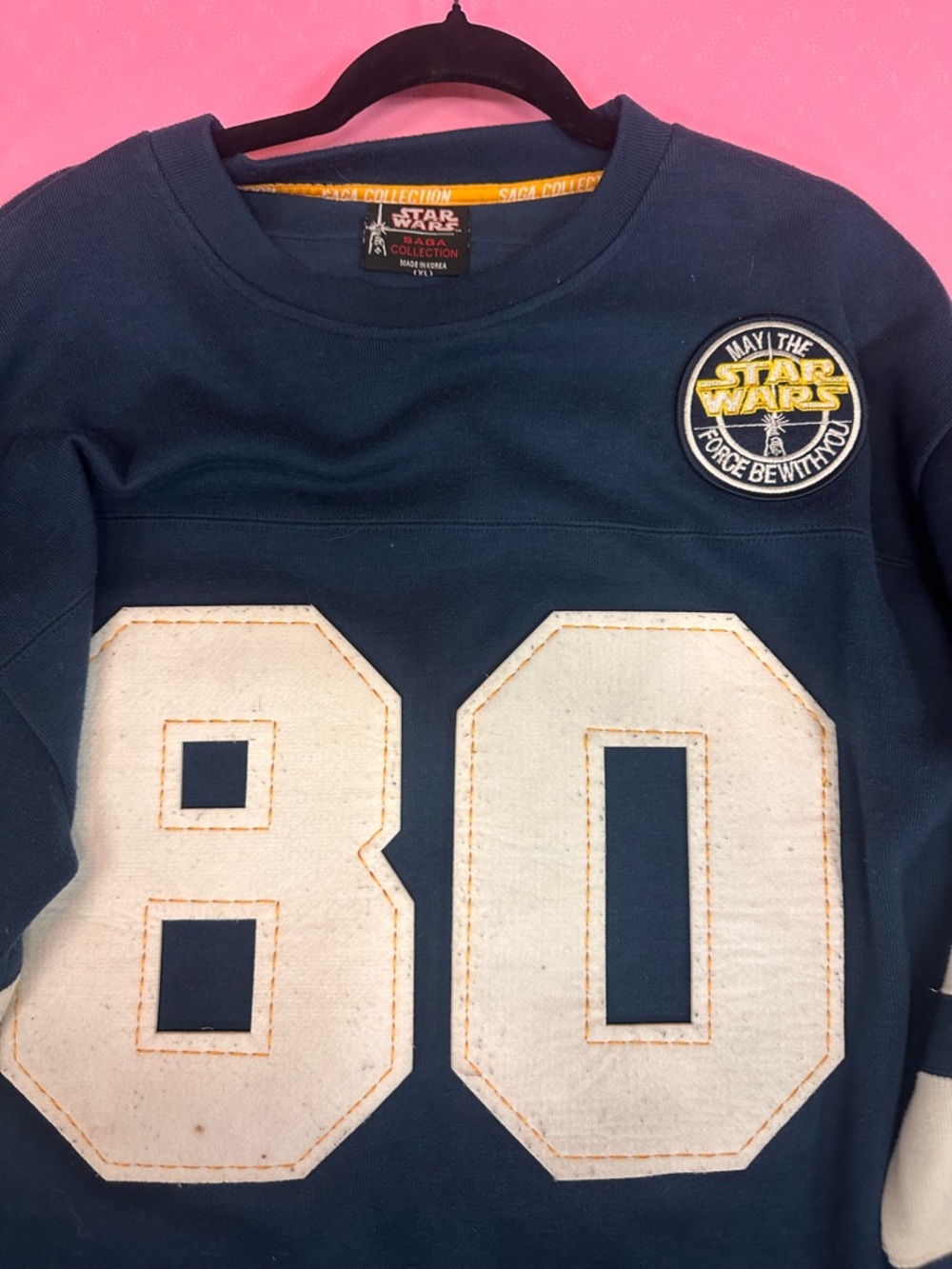 Star Wars Navy Blue and White Football Jersey - Number 80 vintage collectible - Picture 5 of 6